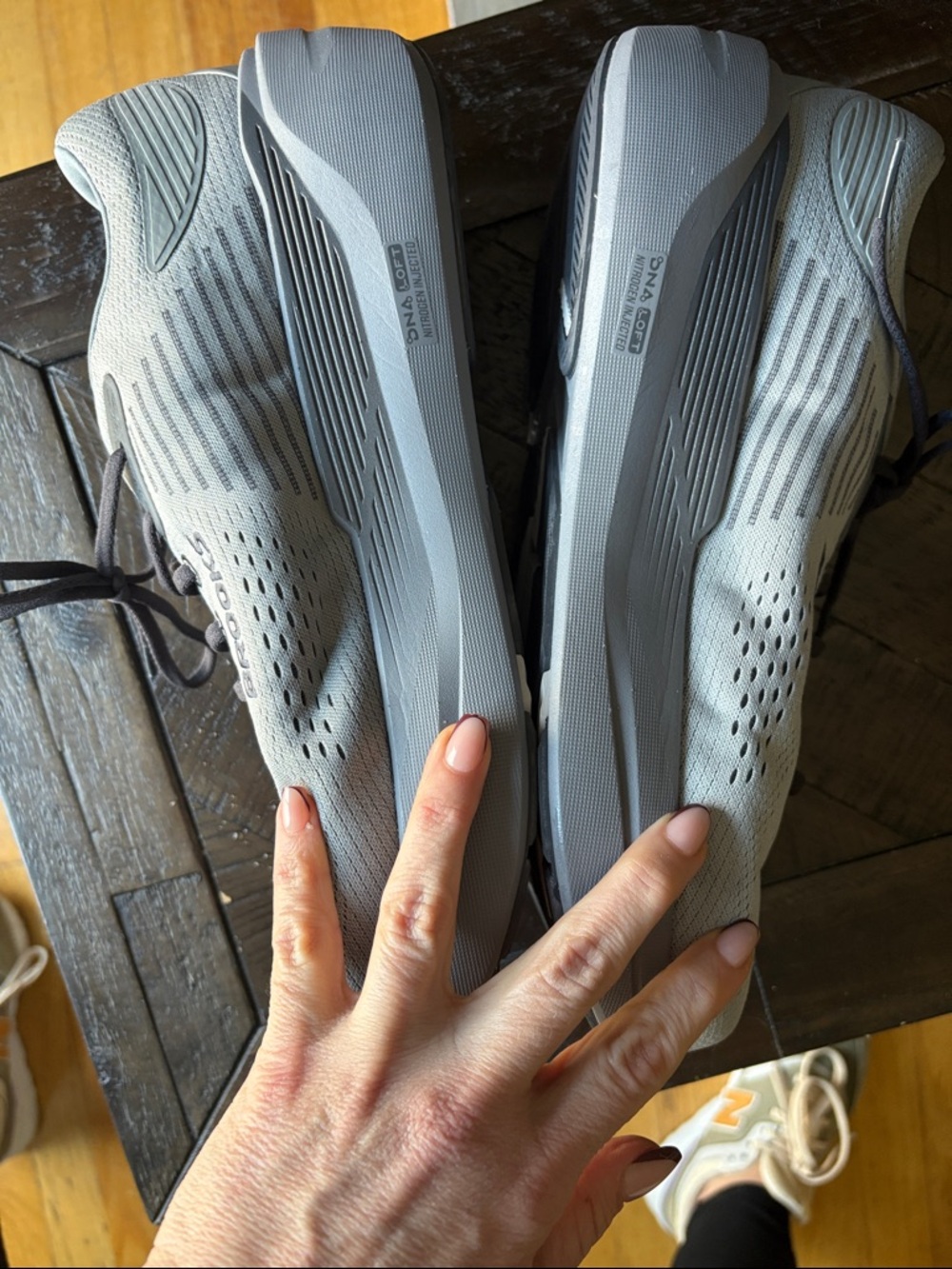 Brooks Light Gray and Dark Gray Athletic Running Shoes - Picture 2 of 6